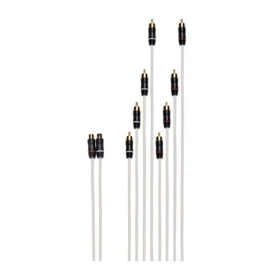 FUSION Performance RCA Cable Dual Female to 8-way Male Splitter