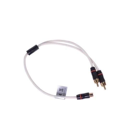 FUSION MS-RCAYM, Female to Dual Male RCA Splitter Cable, 0.9 ft | 010-12621-00 - Clinch River Fishing USA