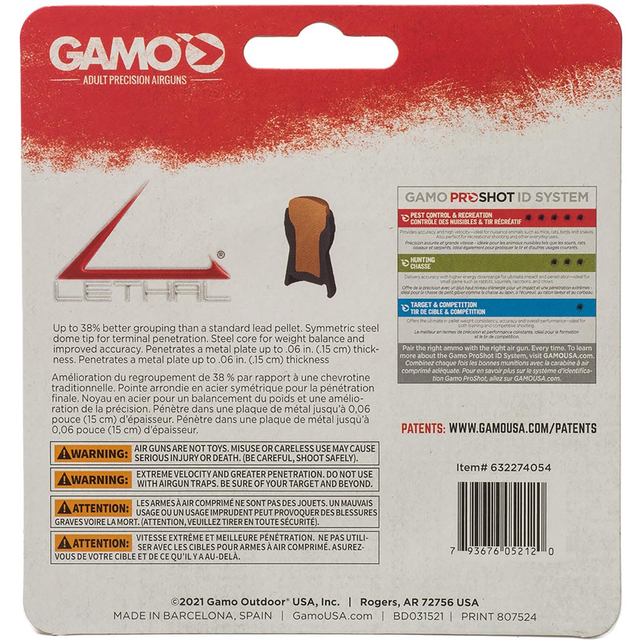 Gamo .177cal "Lethal" Steel Domed Pellets - 5.56 Grain (100 Count) - Clinch River Fishing USA