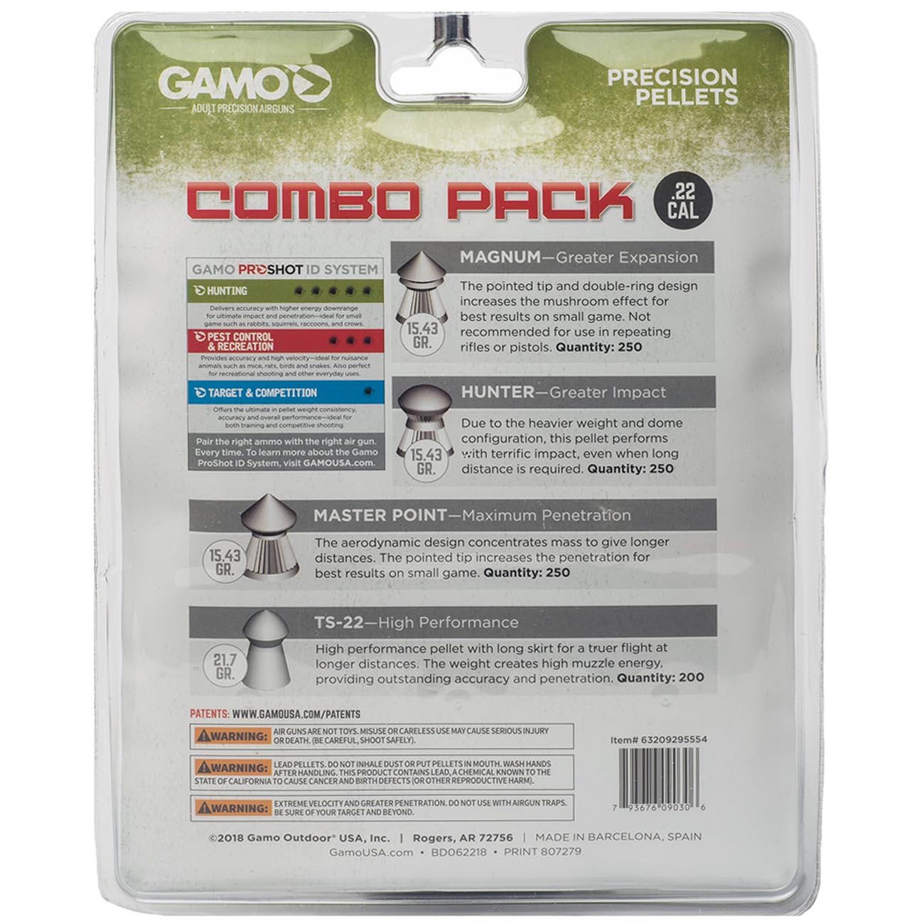 Gamo .22cal Assorted Pellet Combo Pack (950 Count) - Clinch River Fishing USA