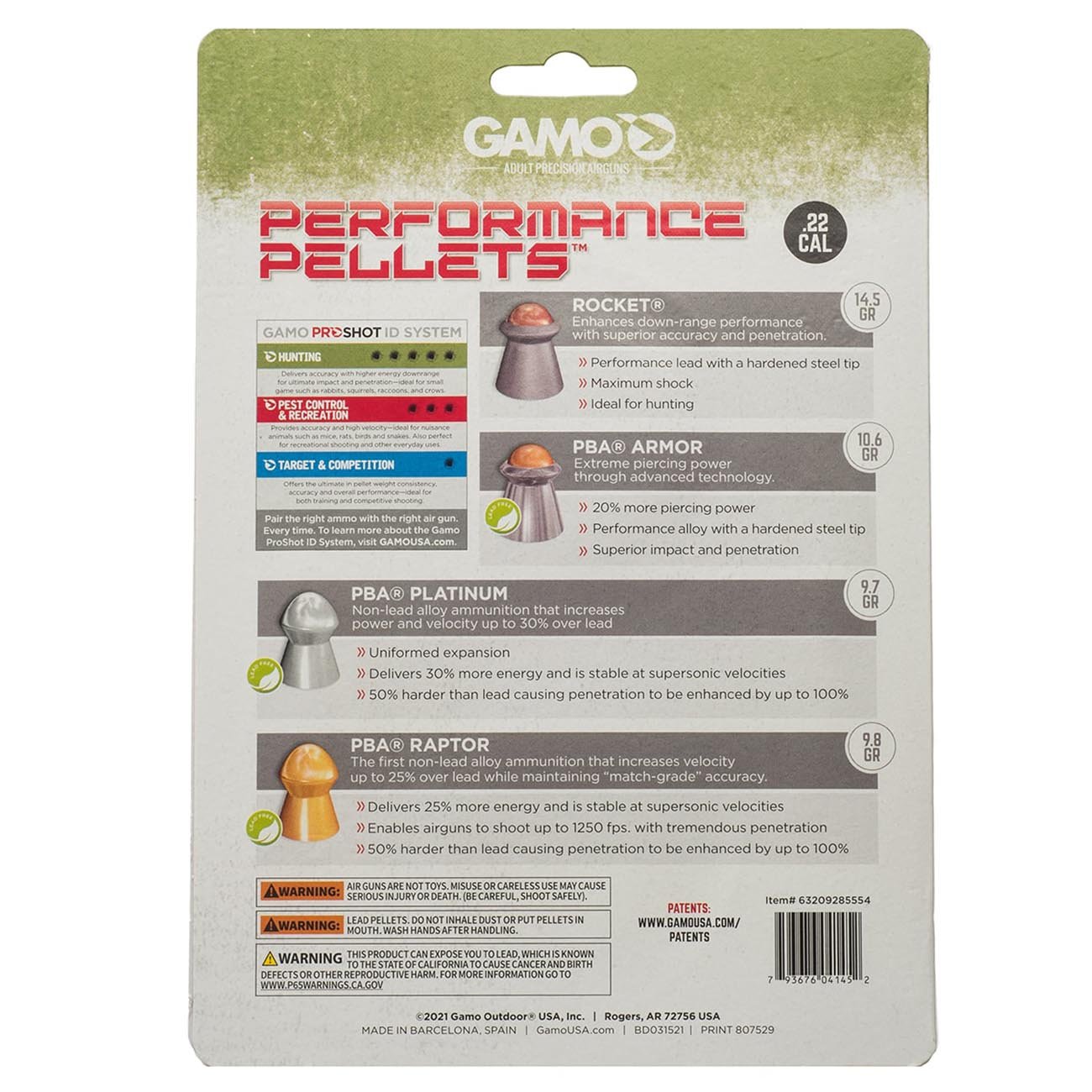 Gamo .22cal Assorted Performance Pellets Combo Pack (225 Count) - Clinch River Fishing USA