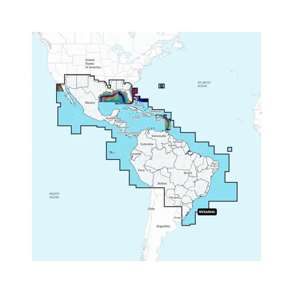 Garmin Navionics Vision+™ NVSA004L -Mexico, the Caribbean to Brazil - Inland & Coastal Marine Charts - Clinch River Fishing USA