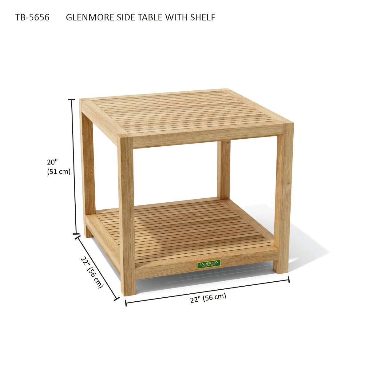 GLENMORE SIDE TABLE WITH SHELF - Clinch River Fishing USA