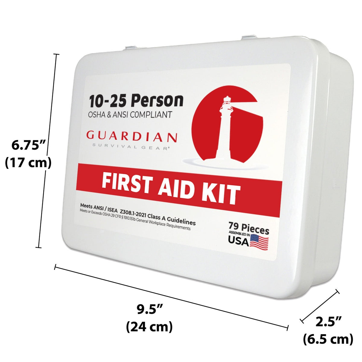 Guardian 10 - 25 Person First Aid Kit - Metal - Clinch River Fishing USA