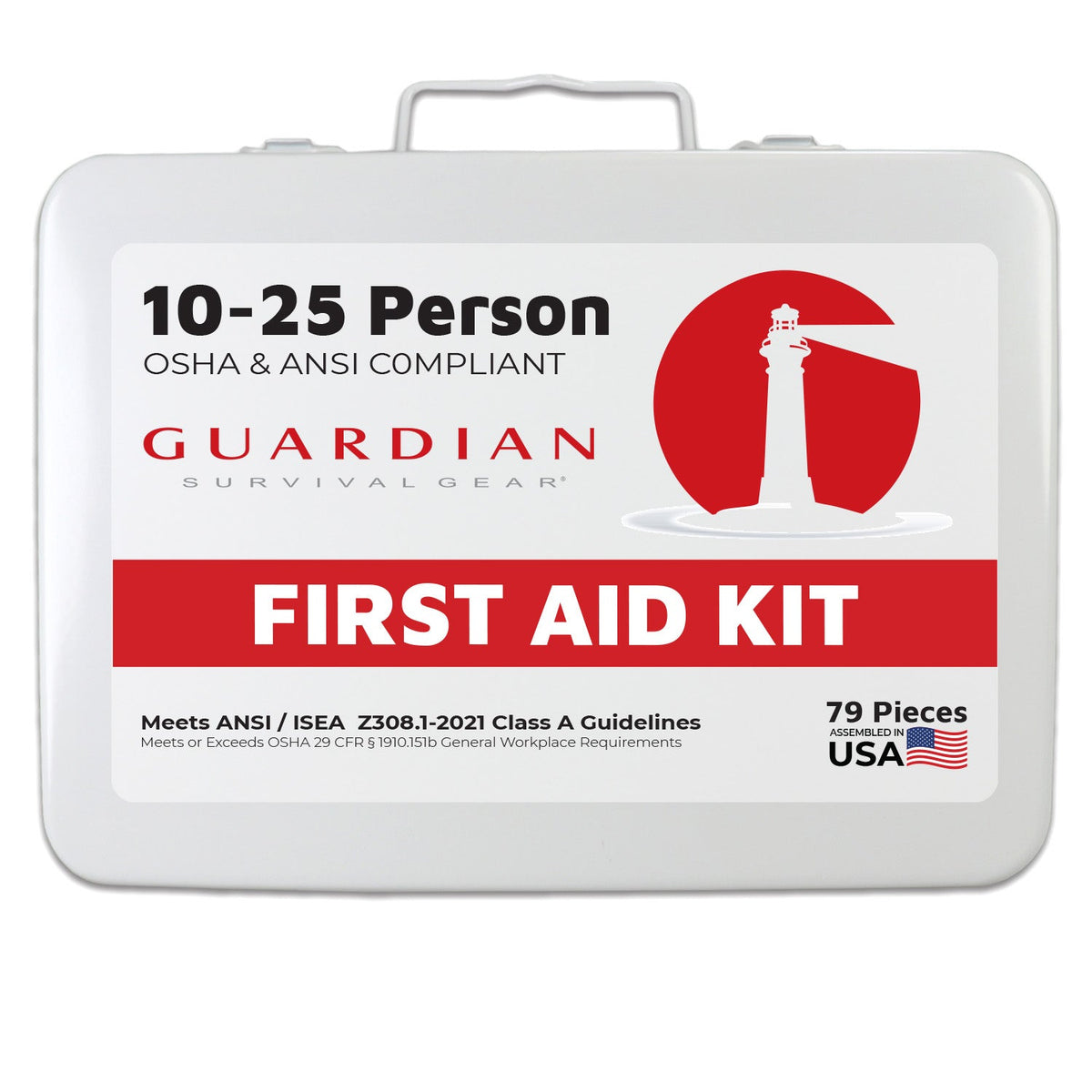 Guardian 10 - 25 Person First Aid Kit - Metal - Clinch River Fishing USA