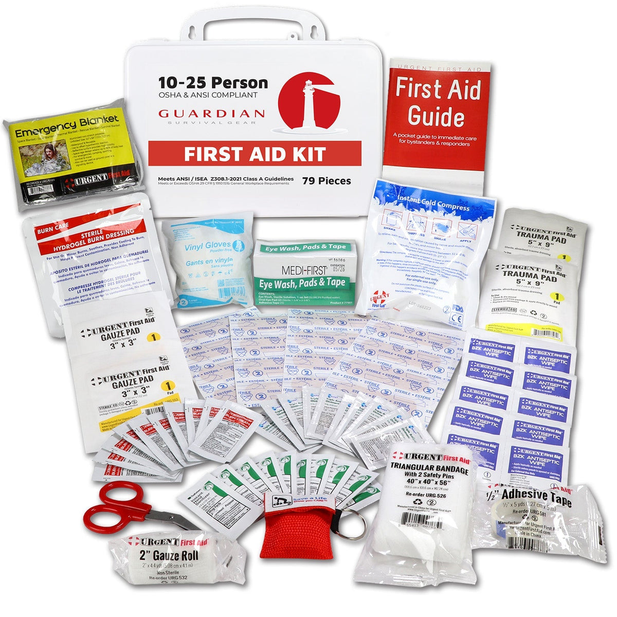 Guardian 10 - 25 Person First Aid Kit - Plastic - Clinch River Fishing USA