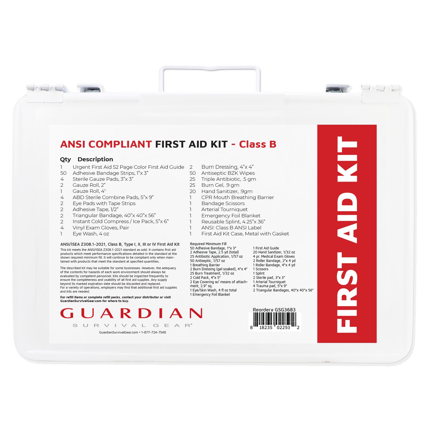 Guardian 25 - 50 Person First Aid Kit - Metal - Clinch River Fishing USA