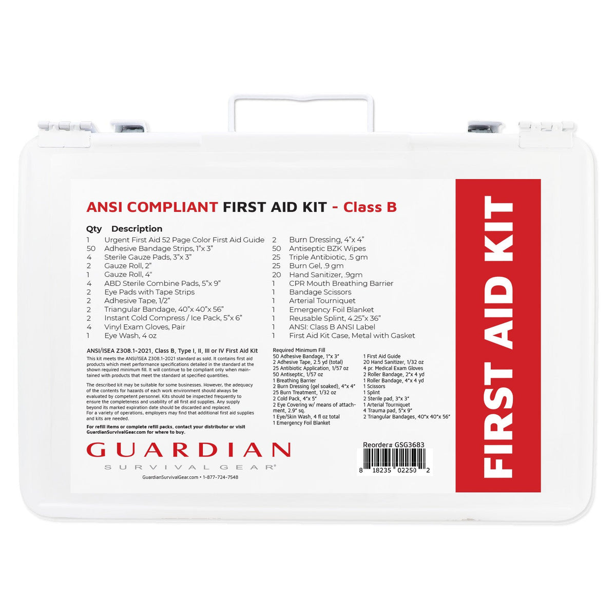 Guardian 25 - 50 Person First Aid Kit - Metal - Clinch River Fishing USA