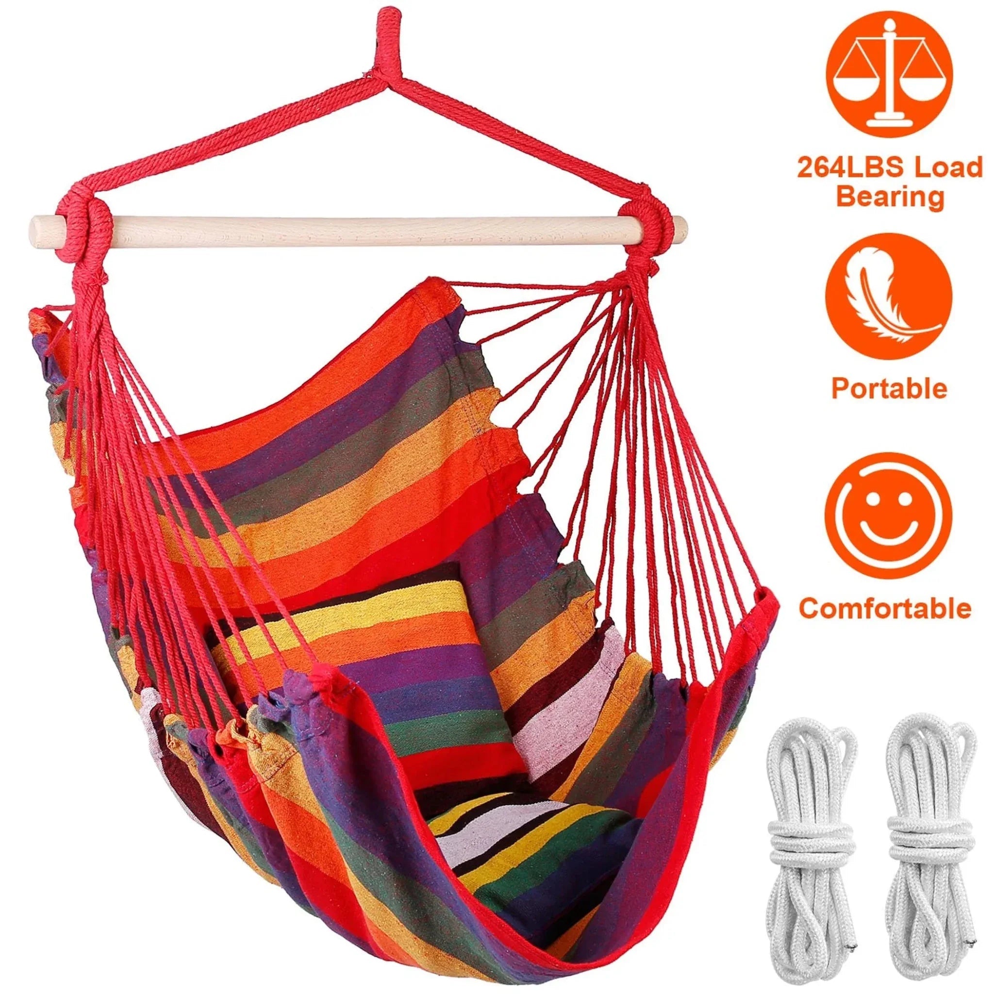 Hammock Hanging Chair Canvas Porch Patio Swing Seat - Clinch River Fishing USA