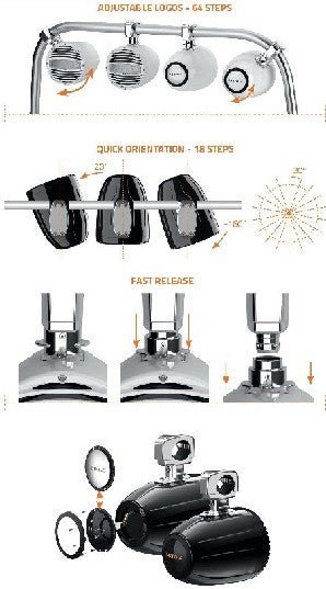HERTZ AUDIO HTX 8 M-CL-TW.2 - MARINE TOWER SPEAKER COAX 8'' CLAMP WH each | 78049003 - Clinch River Fishing USA
