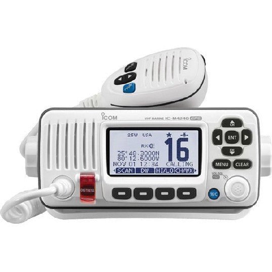 ICOM M424G White Class D DSC VHF, 2nd Station Capabilities, GPS, Fixed Mount | M424G WHITE - Clinch River Fishing USA