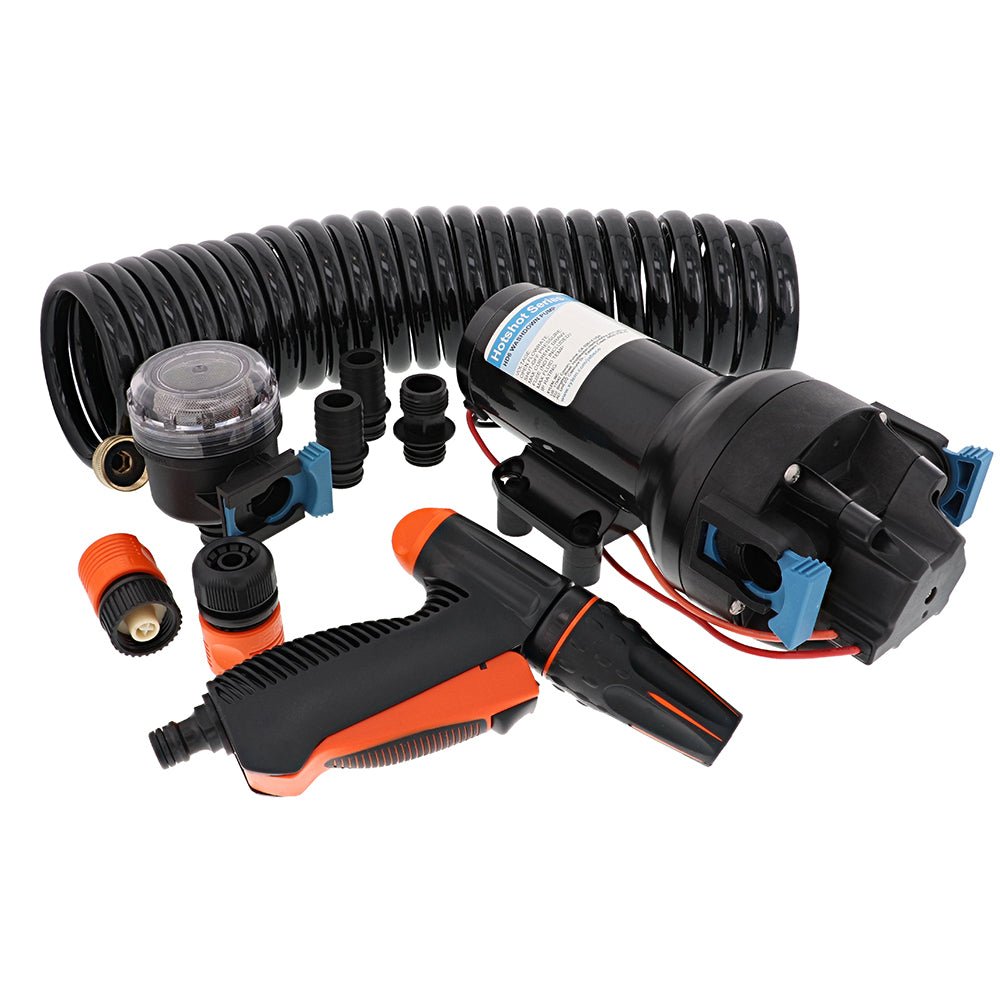 Jabsco HotShot HD6 Heavy Duty Washdown Pump w/25' HoseCoil - 12V - 6 GPM - 70 PSI - Clinch River Fishing USA