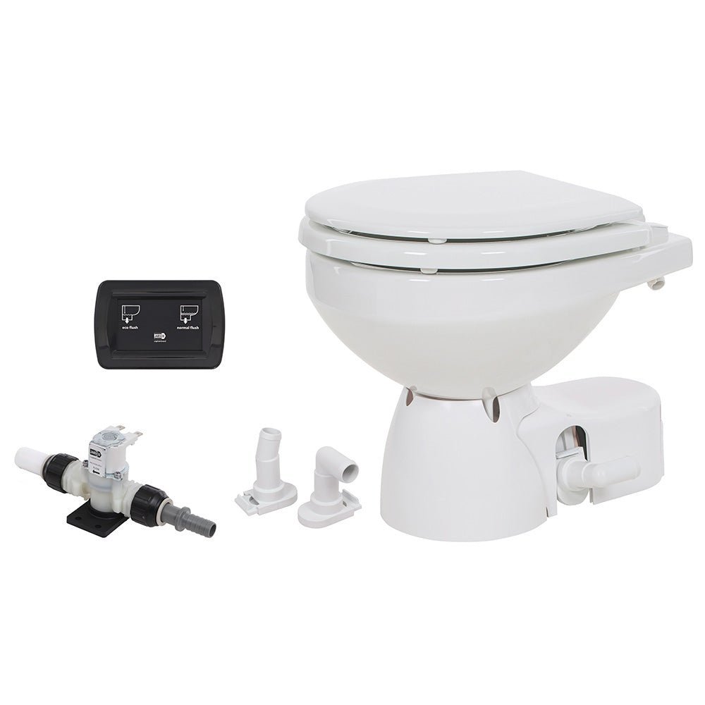 Jabsco Quiet Flush E2 Fresh Water Toilet Compact Bowl - 24V - Soft Close Lid - Clinch River Fishing USA