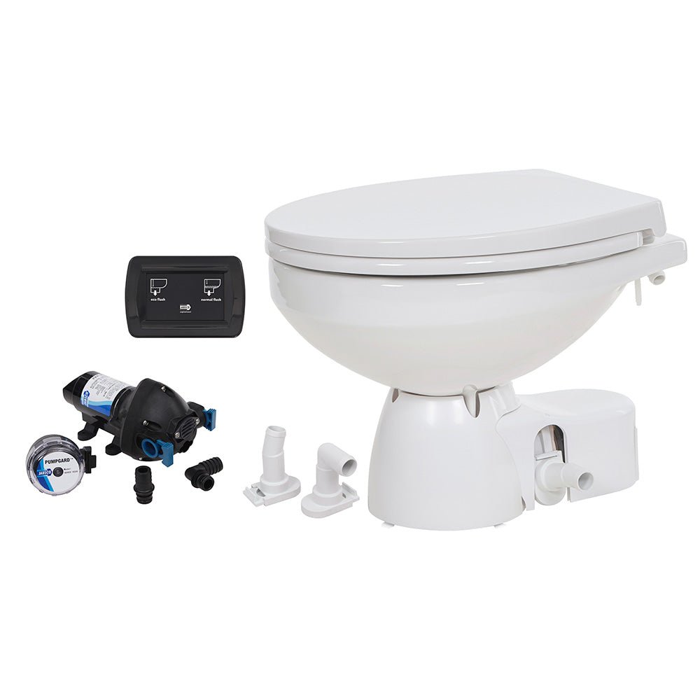Jabsco Quiet Flush E2 Raw Water Toilet Regular Bowl - 24V – Soft Close Lid - Clinch River Fishing USA