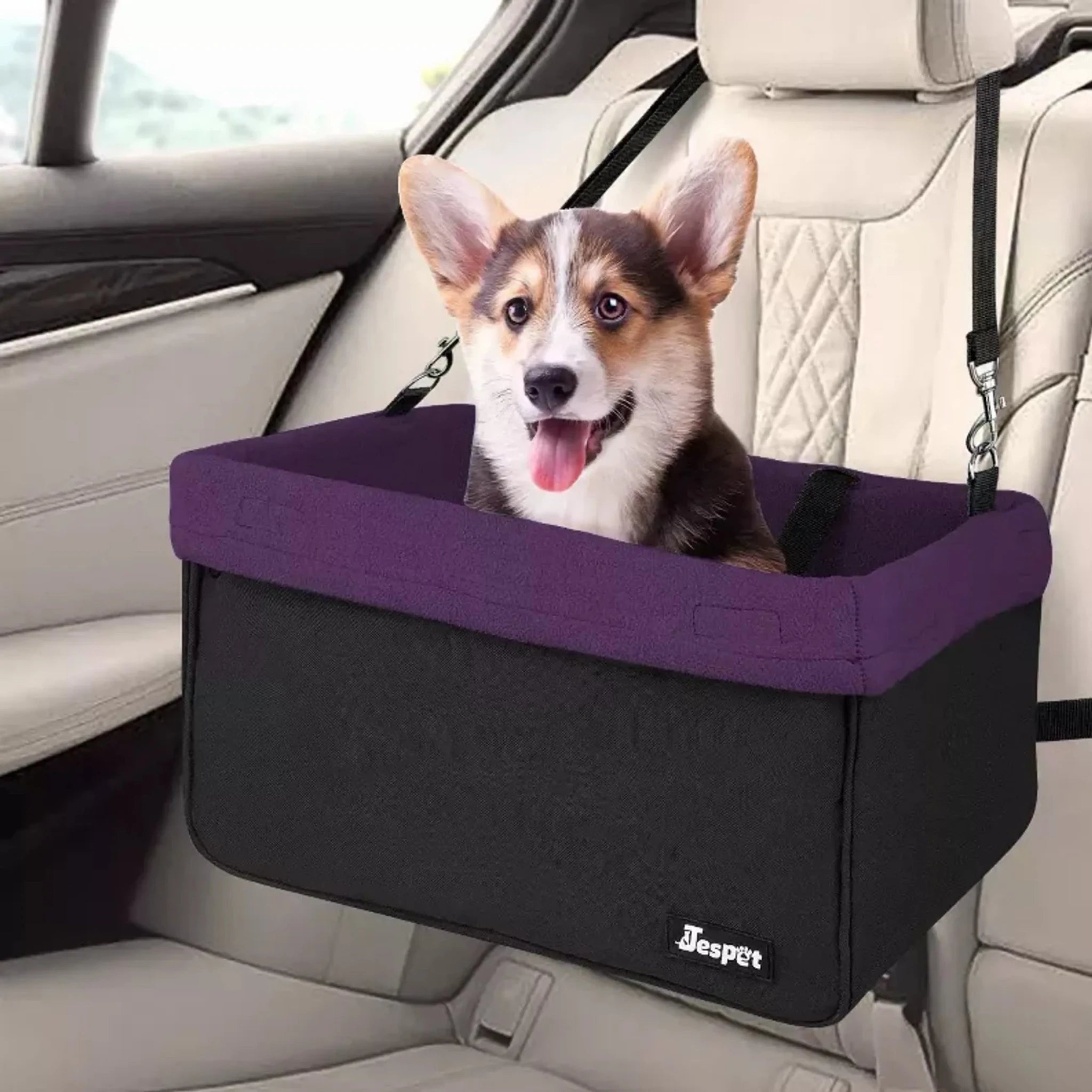JESPET & GOOPAWS Dog Booster Seats for Cars, Portable Dog Car Seat Travel Carrier with Seat Belt for 24lbs Pets - Clinch River Fishing USA