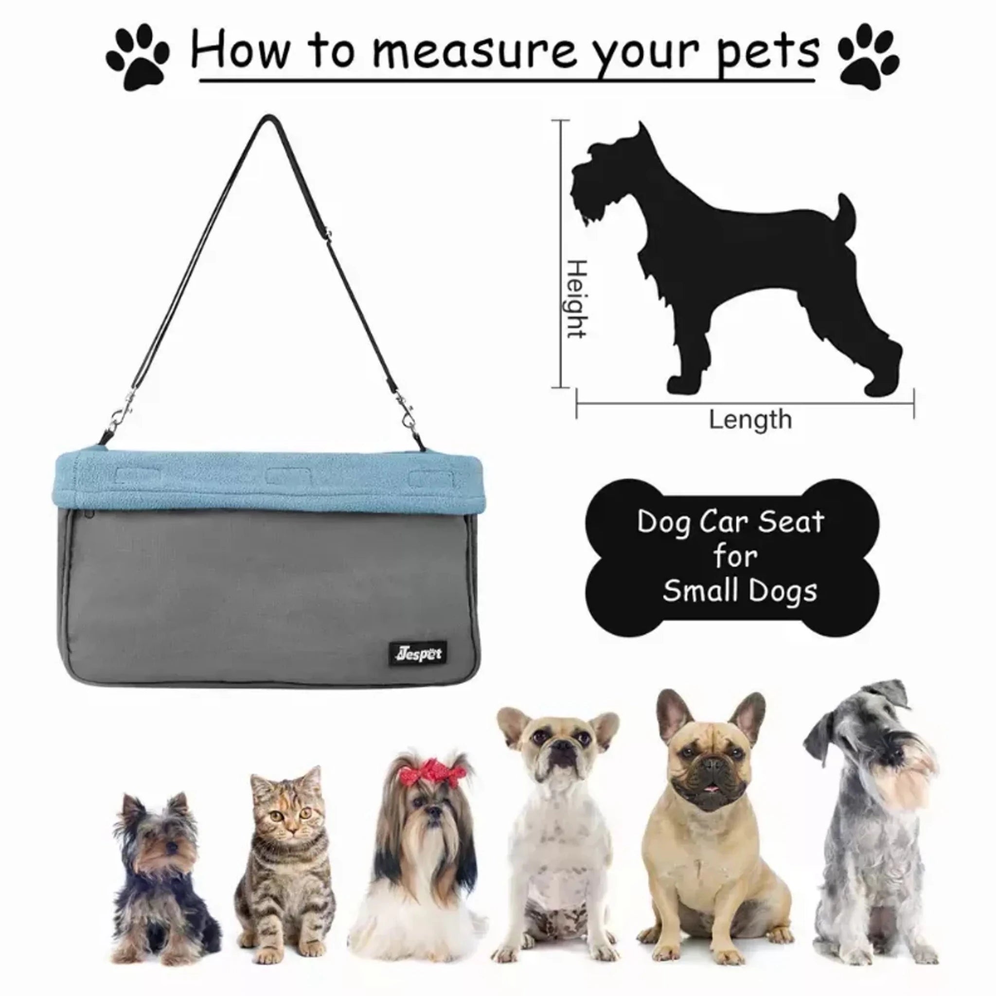 JESPET & GOOPAWS Dog Booster Seats for Cars, Portable Dog Car Seat Travel Carrier with Seat Belt for 24lbs Pets - Clinch River Fishing USA