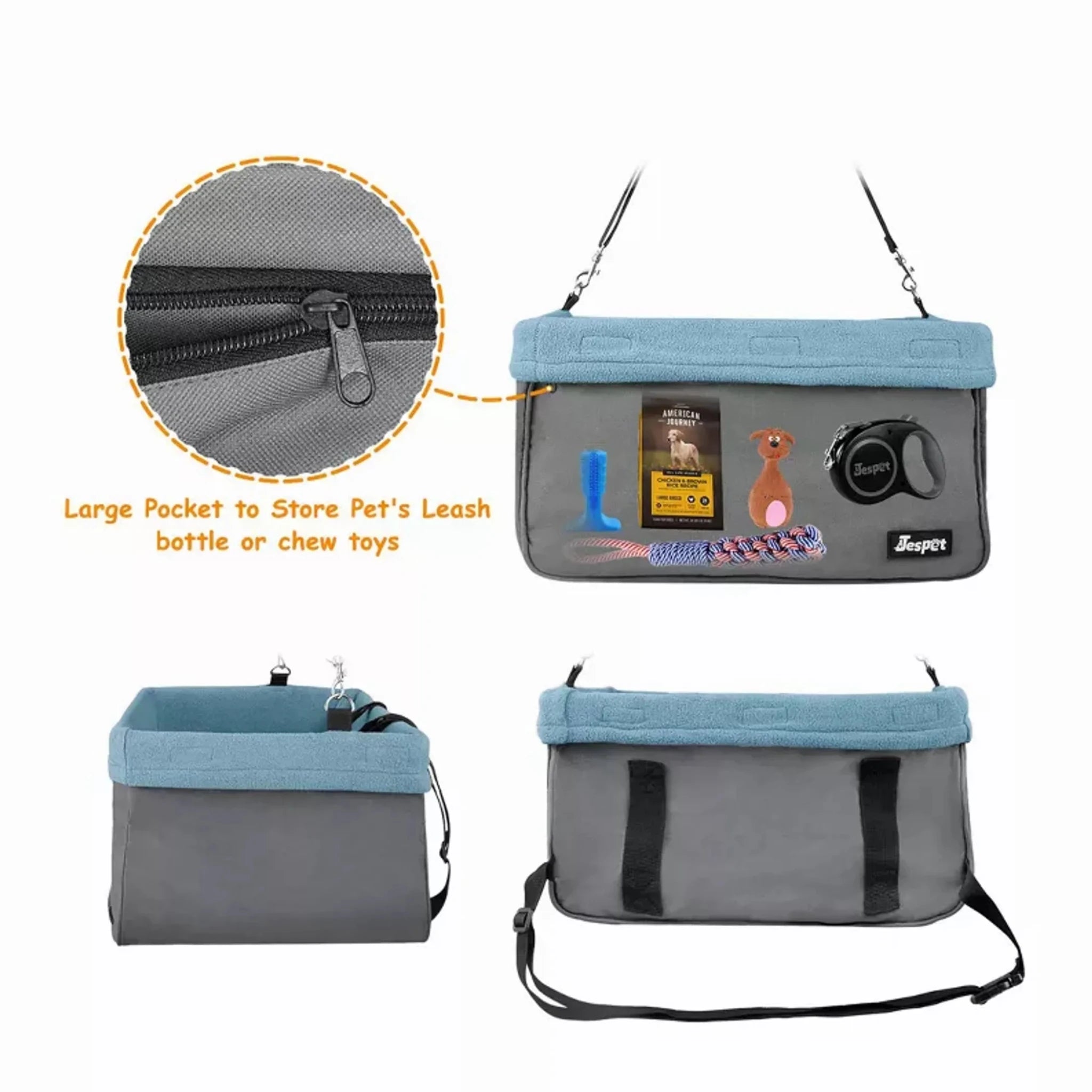 JESPET & GOOPAWS Dog Booster Seats for Cars, Portable Dog Car Seat Travel Carrier with Seat Belt for 24lbs Pets - Clinch River Fishing USA