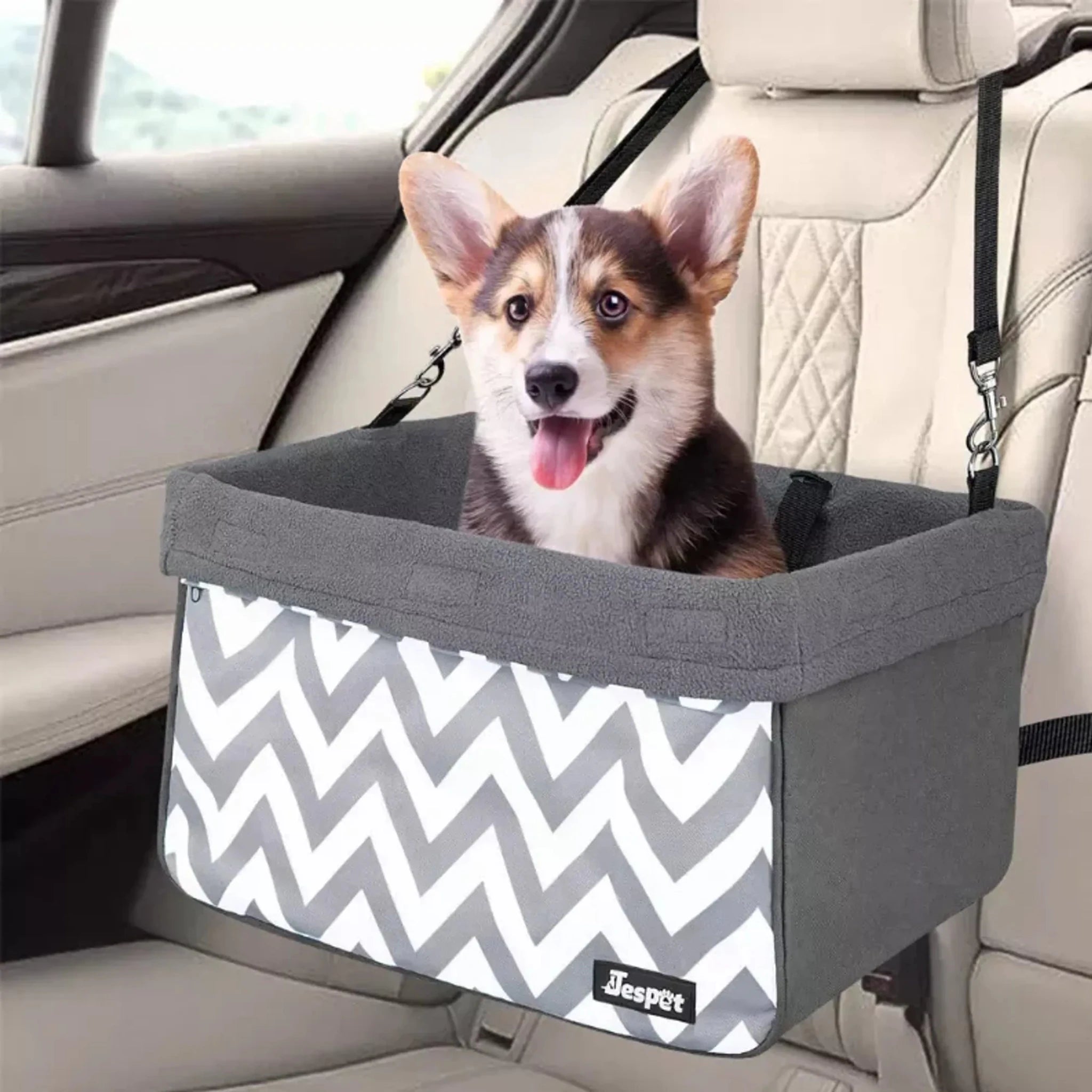 JESPET & GOOPAWS Dog Booster Seats for Cars, Portable Dog Car Seat Travel Carrier with Seat Belt for 24lbs Pets - Clinch River Fishing USA
