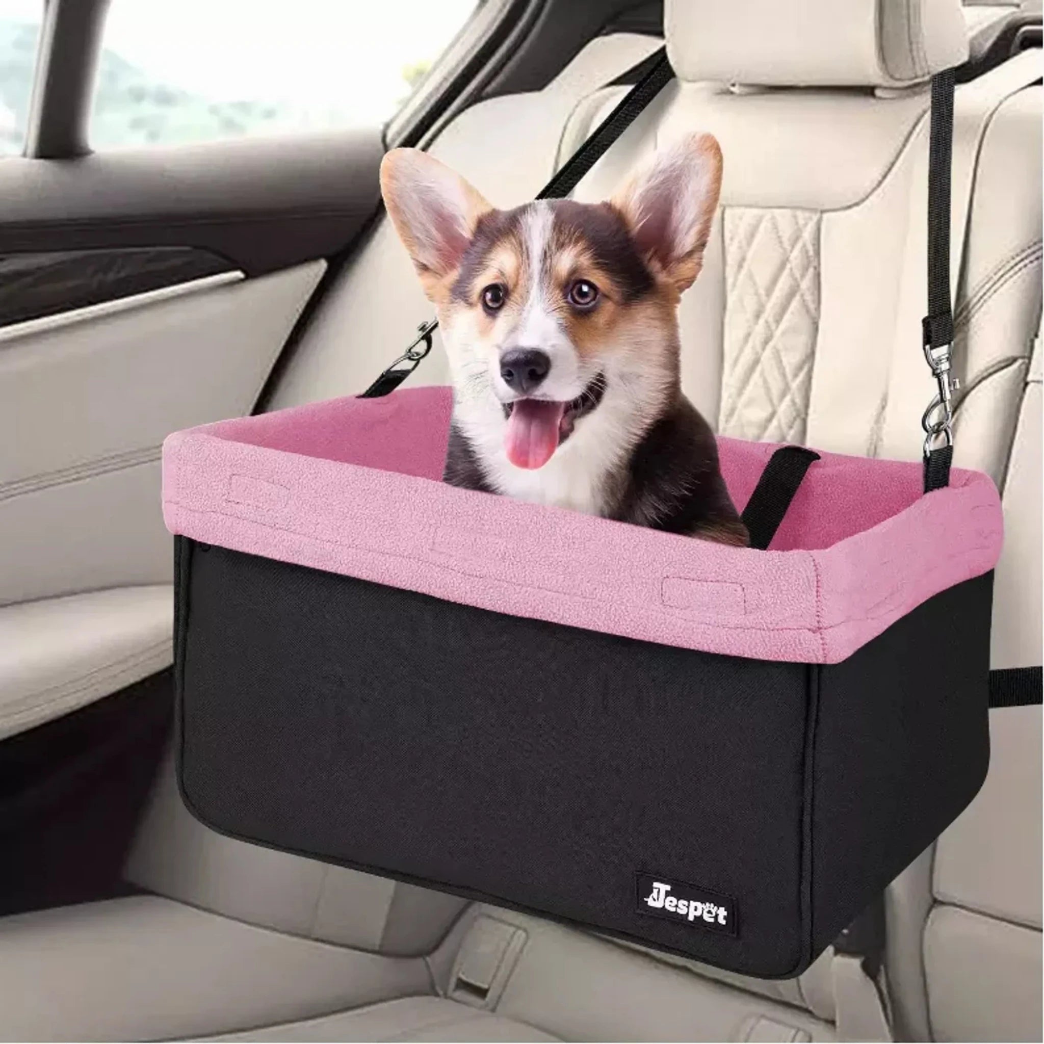 JESPET & GOOPAWS Dog Booster Seats for Cars, Portable Dog Car Seat Travel Carrier with Seat Belt for 24lbs Pets - Clinch River Fishing USA