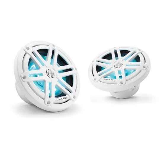 JL AUDIO M3-650X-S-GW-I: 6.5" Marine Speakers, Sport Grille, Gloss White, RGB LED Lights, PAIR | 93515 | 010-03064-00 - Clinch River Fishing USA