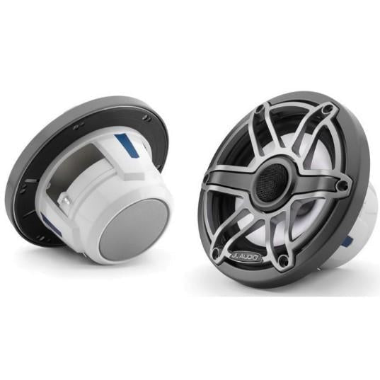 JL AUDIO M6-650X-S-GMTI: 6.5" Marine Speakers, Sport Grille, Gunmetal Trim, Titanium Grille | 93714 | 010-03091-00 - Clinch River Fishing USA