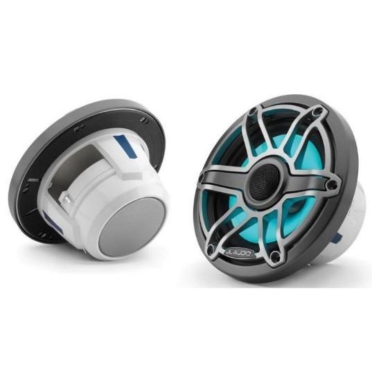 JL AUDIO M6-650X-S-GMTI-I: 6.5" Marine Speakers, Sport Grille, Gunmetal Trim, Titanium Grille, ILLUM | 93715 | 010-03092-00 - Clinch River Fishing USA