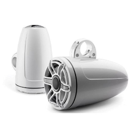 JL AUDIO M6-880ETXV3-GW-S-GWGW: 8.8" Tower Speakers Gloss White Sport Grille, PAIR | 93664 | 010-03282-00 - Clinch River Fishing USA