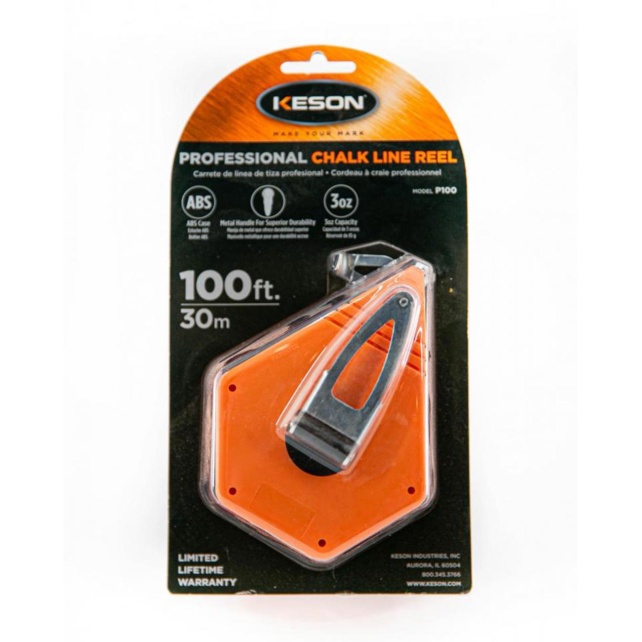 Keson Octagonal Chalk Bold Line Reel (1.5mm Thick String) - 100 ft. - Clinch River Fishing USA
