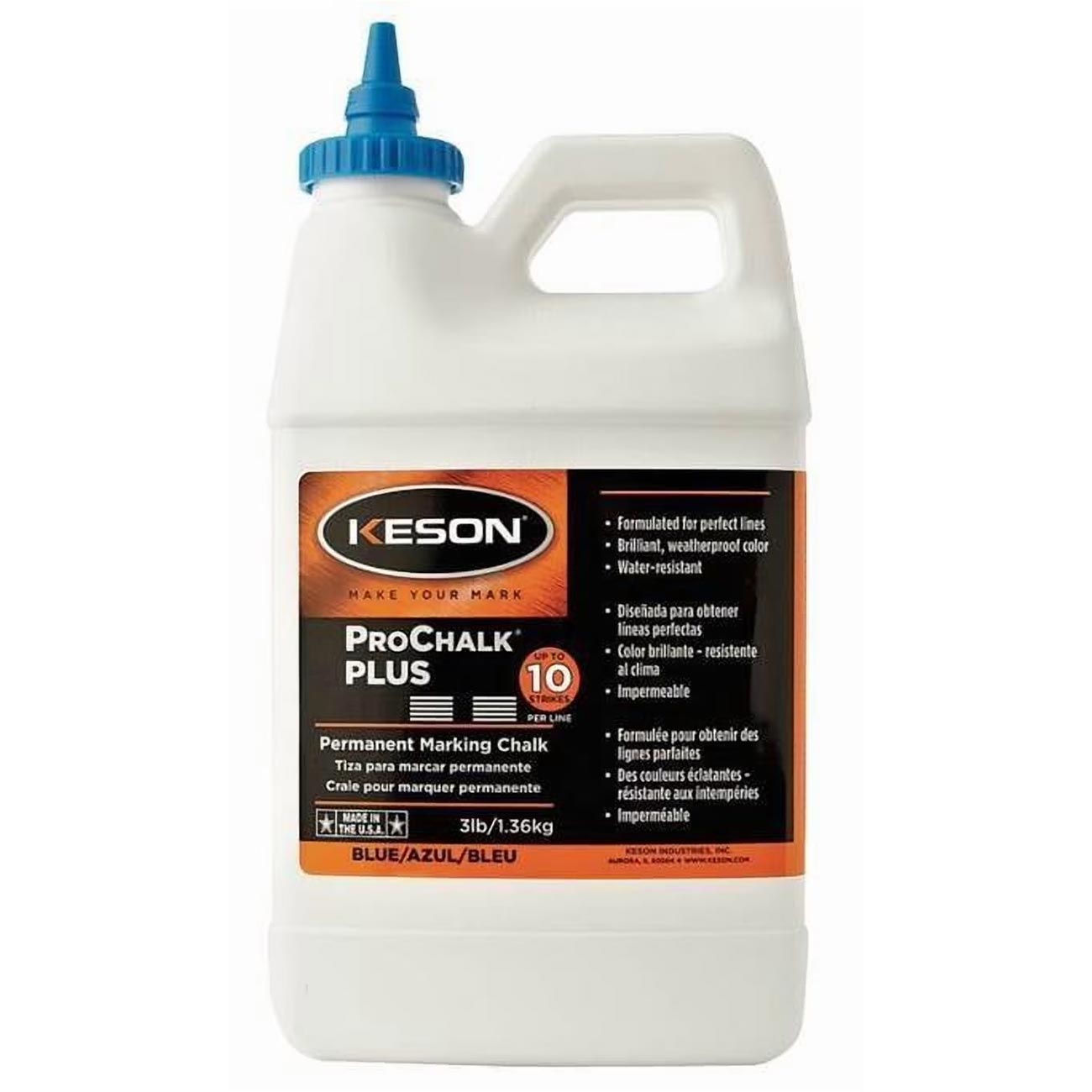 Keson ProChalk Permanent Waterproof Chalk Dye (3 lbs.) - Blue - Clinch River Fishing USA