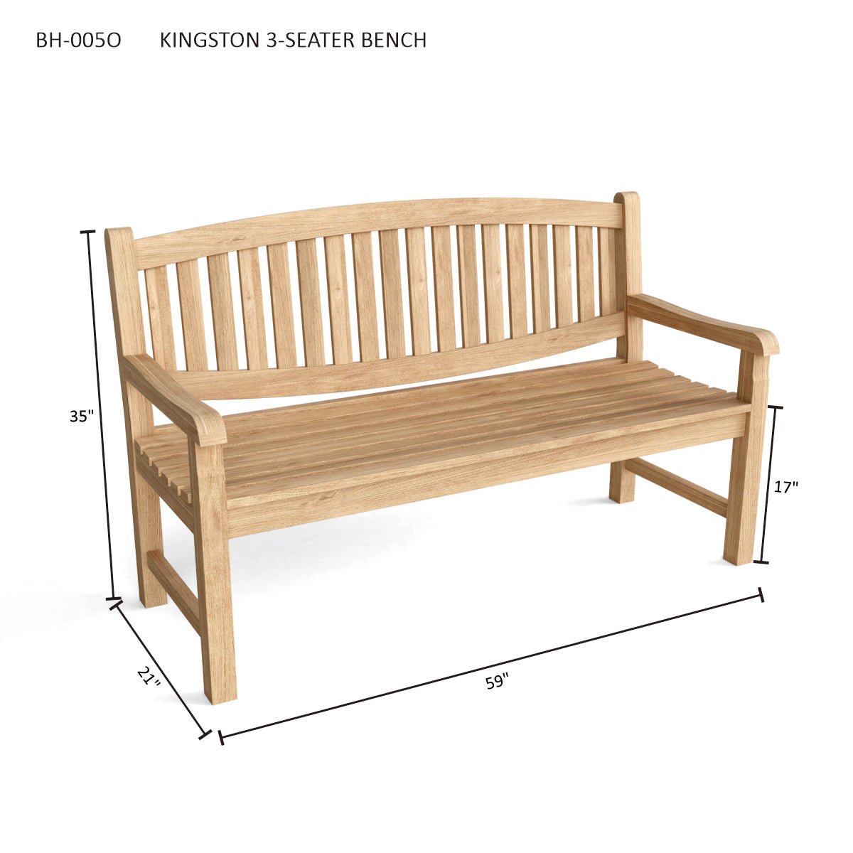 KINGSTON 3-SEATER BENCH - Clinch River Fishing USA
