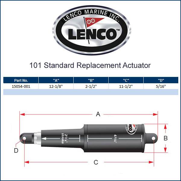 Lenco Trim Tabs Std Actuator 2 1/4"-5/16"