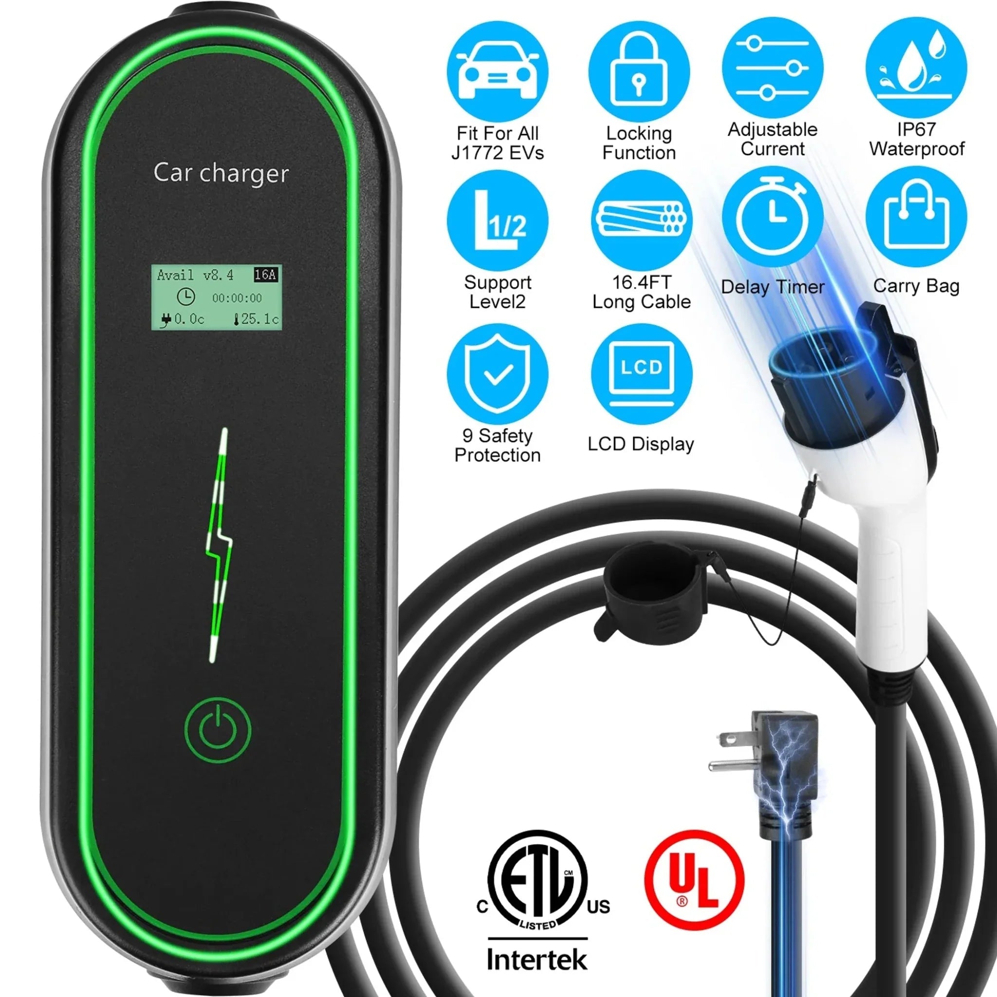 Level2 EV Charger Portable Electric Vehicle Charging Station - Clinch River Fishing USA