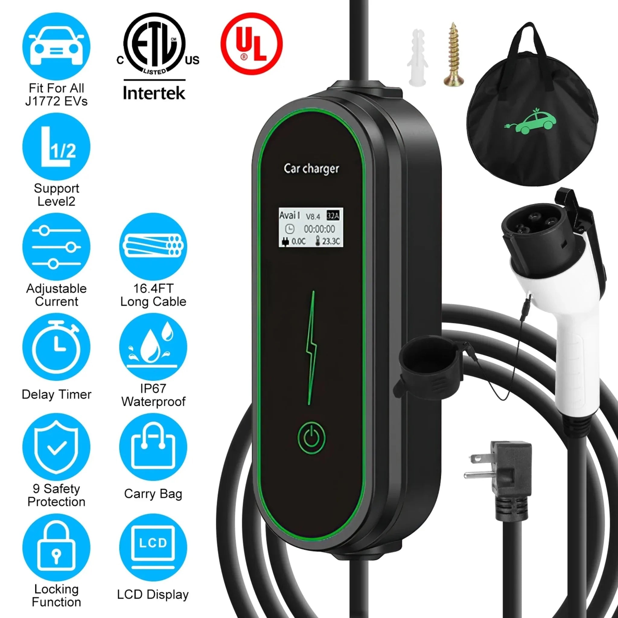 Level2 EV Charger Portable Electric Vehicle Charging Station - Clinch River Fishing USA