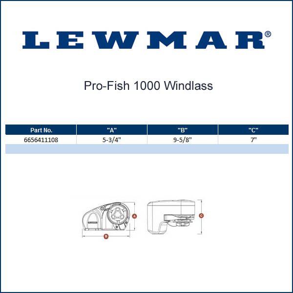 Lewmar Marine Pro-Fish 1000 Free Fall Windlas