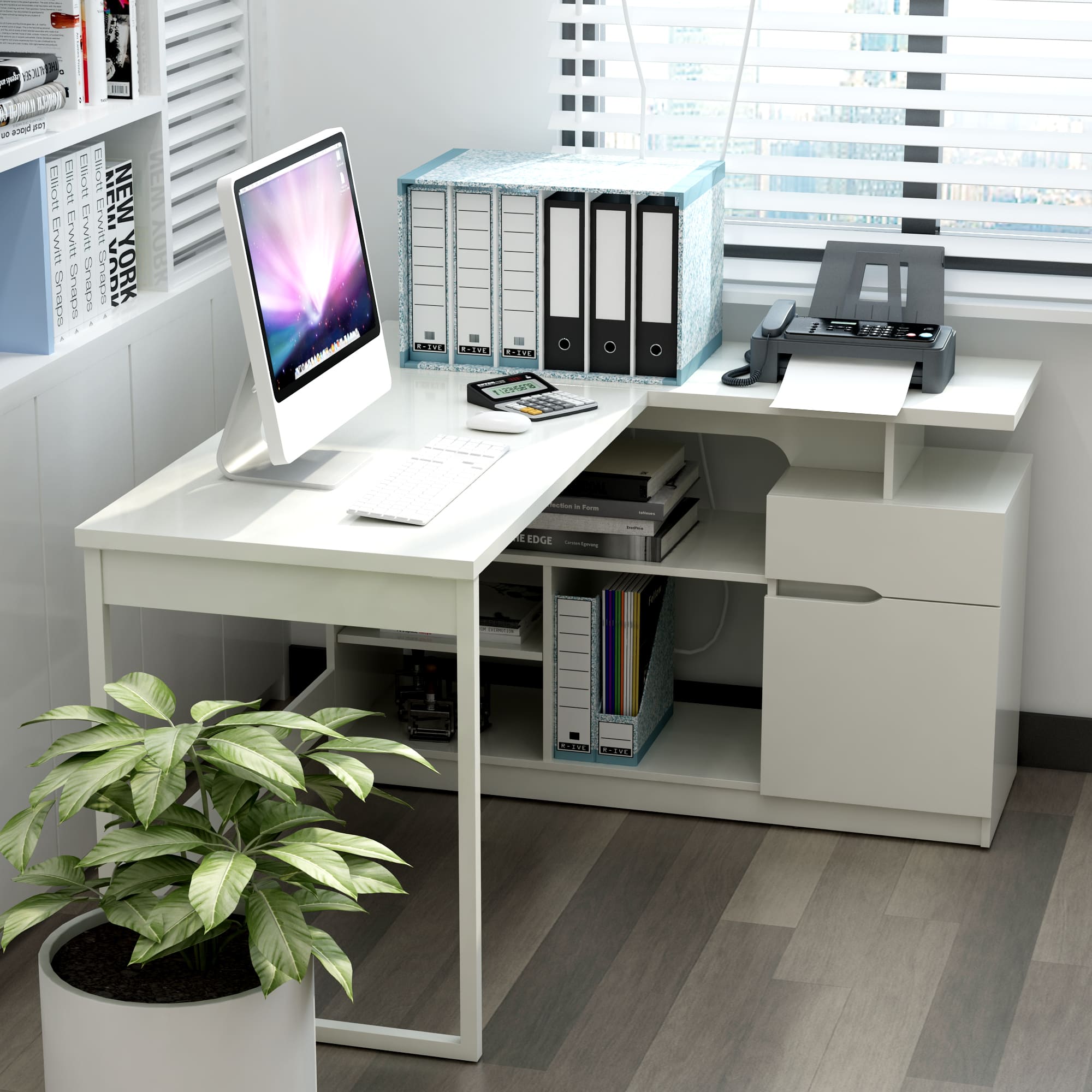 LEXI 55″ L-SHAPED CORNER DESK - Clinch River Fishing USA