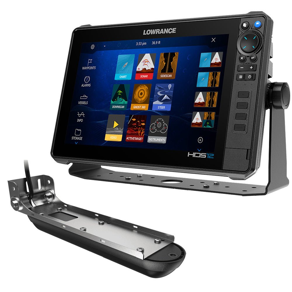 Lowrance HDS PRO 12 w/Preloaded C - MAP DISCOVER OnBoard &amp; Active Imaging 3 - in - 1 Transom Mount Transducer - Clinch River Fishing USA