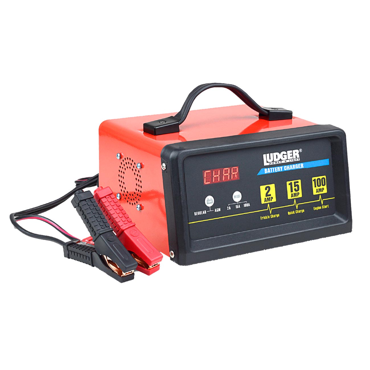 Ludger Batery Charger - 3 Modes: 12-Volt/2A 12-Volt/15A and 12-Volt/100A Engine - Clinch River Fishing USA