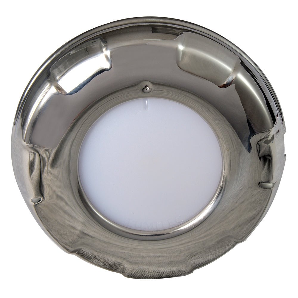 Lumitec Aurora - LED Dome Light - Polished SS Finish - 2 - Color White/Blue Dimming - Clinch River Fishing USA