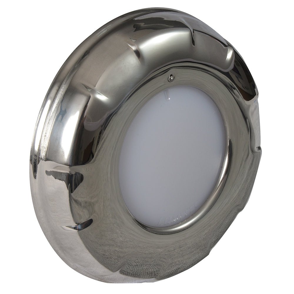 Lumitec Aurora - LED Dome Light - Polished SS Finish - 2 - Color White/Blue Dimming - Clinch River Fishing USA