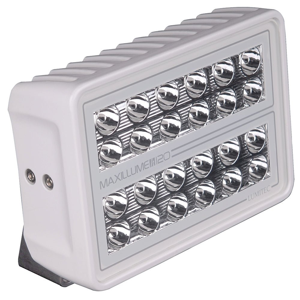 Lumitec Maxillume h120 - Trunnion Mount Flood Light - White Housing - White Dimming - Clinch River Fishing USA