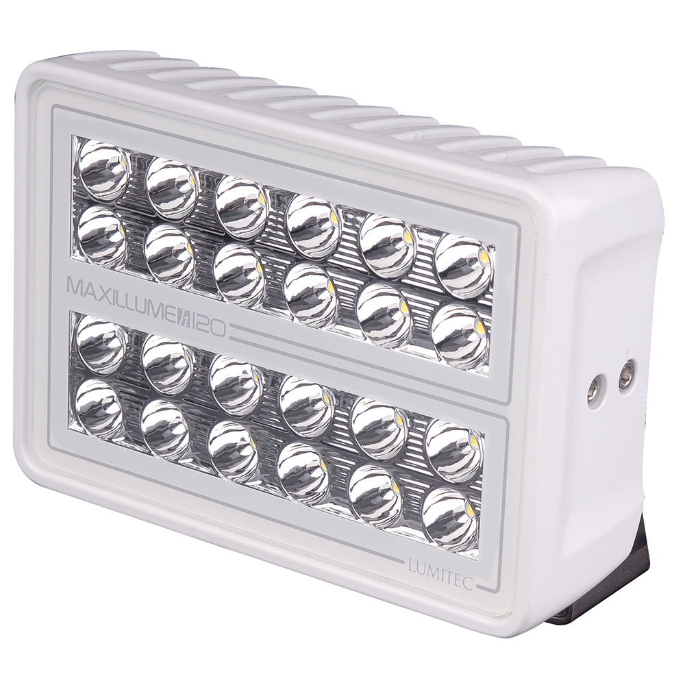 Lumitec Maxillume h120 - Trunnion Mount Flood Light - White Housing - White Dimming - Clinch River Fishing USA