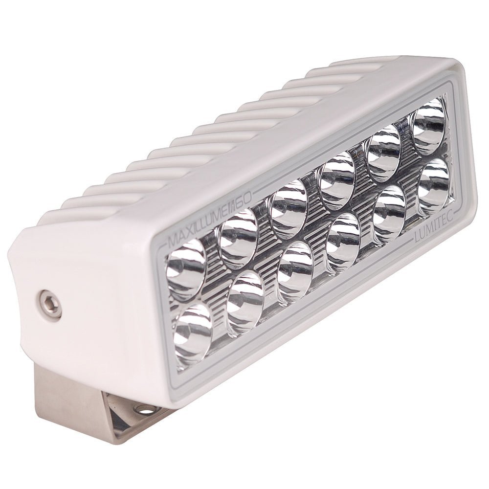 Lumitec Maxillume h60 - Trunnion Mount Flood Light - White Dimming - White Housing - Clinch River Fishing USA