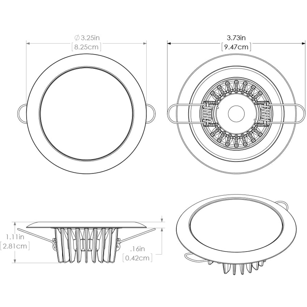 Lumitec Mirage - Flush Mount Down Light - Glass Finish/White Bezel - 2-Color White/Blue Dimming - Clinch River Fishing USA