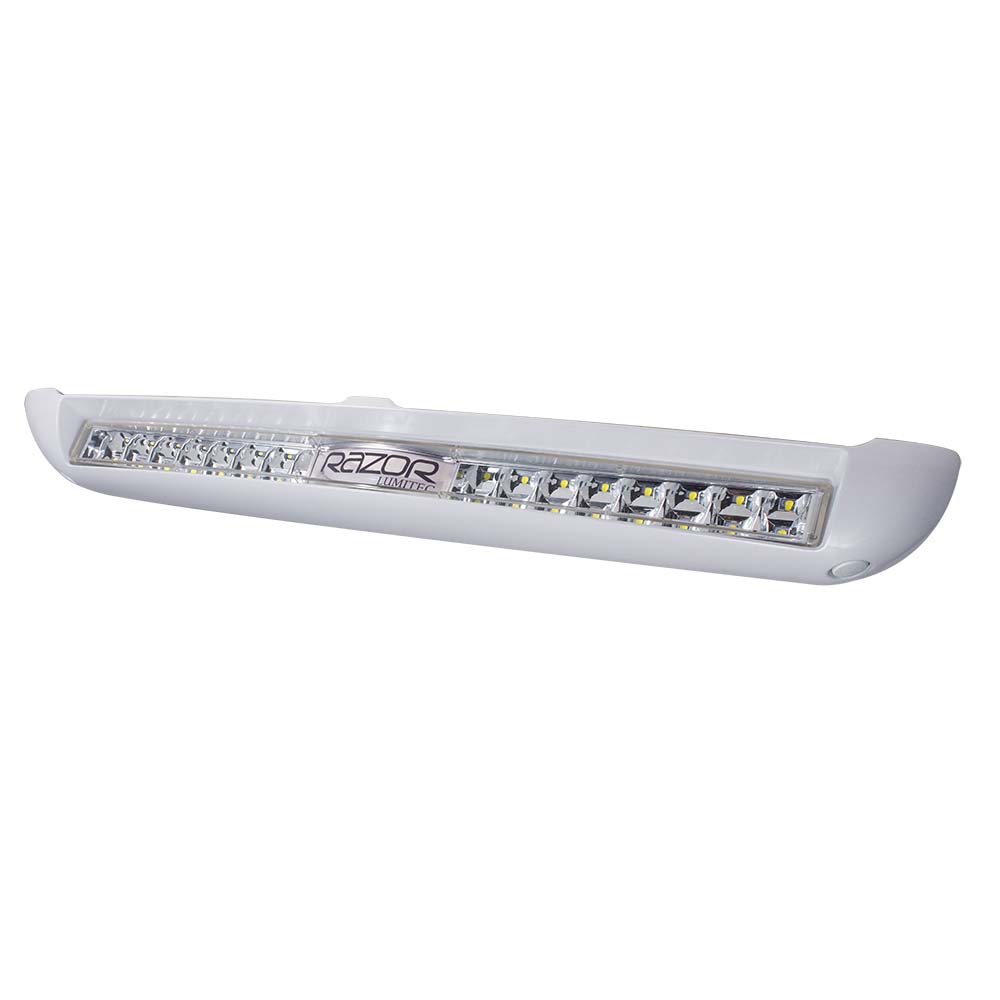 Lumitec Razor Light Bar - Flood - White Housing w/Inverted Logo Flush Mount - Clinch River Fishing USA
