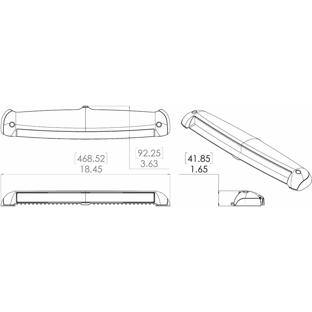 Lumitec Razor Light Bar - Spot - White Housing w/Inverted Logo Flush Mount - Clinch River Fishing USA