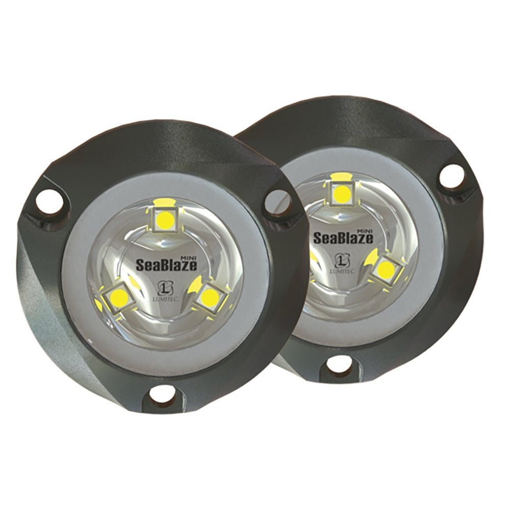 Lumitec SeaBlaze Mini - Underwater Light - Pair - Brushed Finish - Blue Non-Dimming - Clinch River Fishing USA