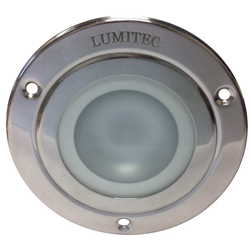 Lumitec Shadow - Flush Mount Down Light - Polished SS Finish - 3-Color Red/Blue Non Dimming w/White Dimming - Clinch River Fishing USA