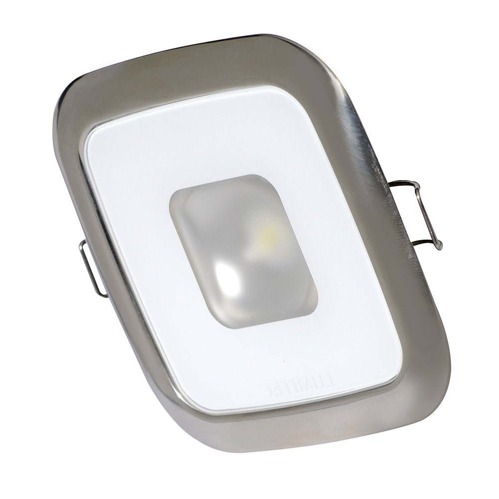 Lumitec Square Mirage Down Light - Warm White Dimming - Hi-CRI - Polished Bezel - Clinch River Fishing USA