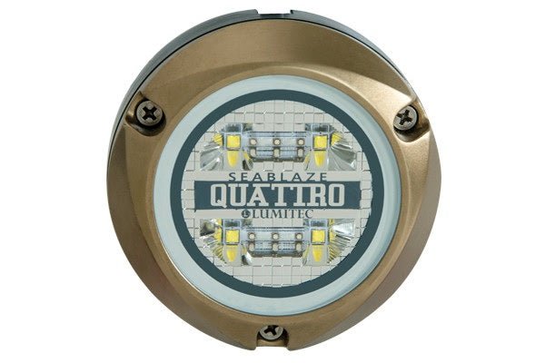Lumitec Zambezi Quattro Blue/White FOR PONTOON BOATS Bronze Housing 12/24v LED - Clinch River Fishing USA