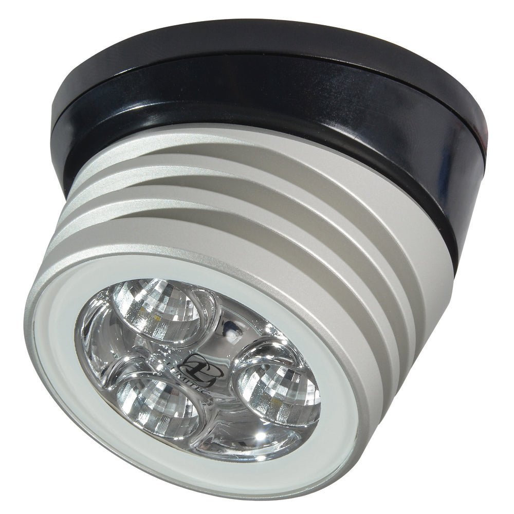Lumitec Zephyr LED Spreader/Deck Light -Brushed, Black Base - White Non-Dimming - Clinch River Fishing USA
